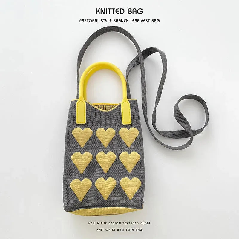 Love Mini Knit Shoulder Crossbody Bag - Bellarte Enchanté Love Mini Knit Shoulder Crossbody Bag